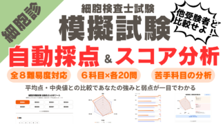 【細胞検査士 模擬試験】みんなの模試の平均点と中央値
